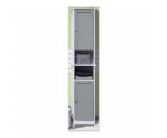 Colonne 2 Portes 2 Niches Diamant Gris - Meubles de salle de bain