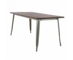 Sklum - Table LIX Brossée en Bois (160x80) Bois FoncéAcier - Tables salle à manger