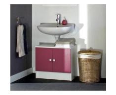 Galet Meuble Sous Lavabo 60Cm Blanc/Fuchsia - Objet à poser
