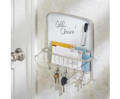 Porte clés et courrier - InterDesign - Rangement mural avec tableau blanc - Décoration murale