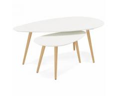 Tables gigognes design 'TETRYS' blanches - Tables salle à manger