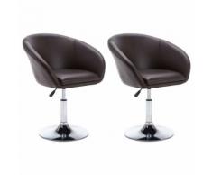 vidaXL Chaise pivotante 2 pcs Similicuir 67,5x58,5x87 cm Marron - Chaise