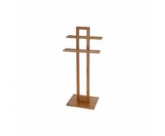 Porte sèche serviette sur pied étagère salle de bain universelle bambou 85 cm Helloshop26 3213007 - Installations salles de bain