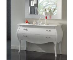 Commode baroque blanche laquée 2 tiroirs ALBA - L 112 x P 49 x 82 cm - Commodes