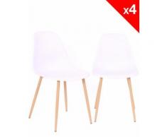 Kayelles Lot De 4 Chaises Scandinaves Nova Cuisine Salle À Manger (blanc) - Chaise