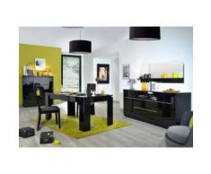 Salle à Manger Complète Noir - FILY - L 180 / 220 x l 90 x H 76 - Tables salle à manger