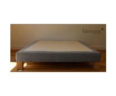 Sommier tapissier déco vintage Biosense Gris cendré 160 x 200 cm - Sommiers
