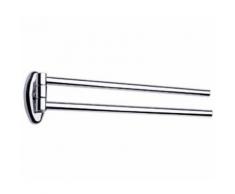 Pellet - Porte-serviette double barre mobile chromé - Accessoires salles de bain et WC