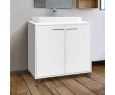Meuble sous lavabo blanc pour vasque de salle de bain - Accessoires salles de bain et WC