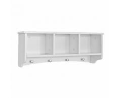 SoBuy® Étagère murale Porte-manteau salle de bain Meuble d'entrée FRG48-W FR - Portes manteaux