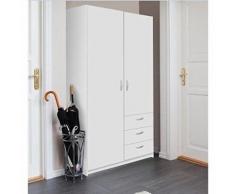 Varia Armoire de Chambre Style Contemporain Blanc - l 97 cm - Armoire