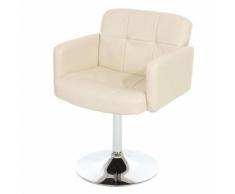 Chaise de séjour Orlando, pivotante, similicuir, crème - Chaise