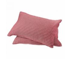 Lot de 2 coussins rectangulaires déhoussables en coton - dessin jacquard Toison d'or Rouge foncé 40x60 cm - Textile séjour