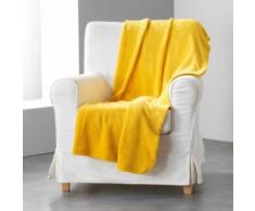 Jete de canape 180 x 220 cm coral uni louna Moutarde - Textile séjour