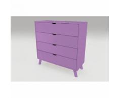 Commode Viking scandinave bois, Couleur: Lilas - Commodes
