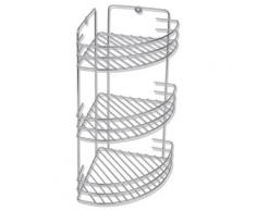 vidaXL Étagère d'angle de salle bain en métal - Accessoires salles de bain et WC
