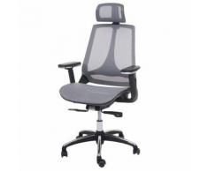 Chaise de bureau HWC-A59 chaise pivotante, fonction glisse, tissu ISO9001 ~ gris/gris - Sièges et fauteuils de bureau