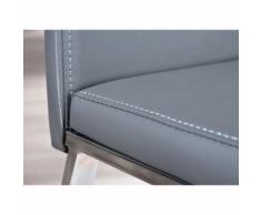 Chaise moderne design cuisine séjour salle à manger chrom simili cuir GRIS - Chaise