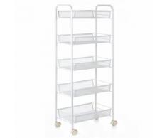 Hylotele Organisateur de chariot de rangement pour chariot à roulettes polyvalent à 5 niveaux pour table de cuisine chambre à coucher salle de bains salon - noir - Boite de rangement