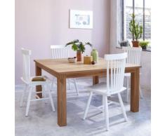 Table à manger carrée en bois de teck 6 à 8 couverts - Tables salle à manger