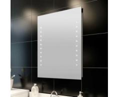 Miroir de salle de bain avec lumières LED 50 x 60 cm (L x H) - Miroir