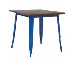 Sklum - Table LIX en Bois (80x80) Bleu Lapis-Lazuli Bois Foncé - Tables salle à manger