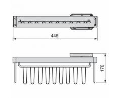 EMUCA 7086613 Cravates/Porte-Ceintures latérale extractible avec Fermeture amortie pour Armoire, Finition Peint Moka - Armoire