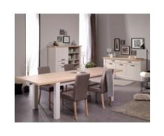 Salle à Manger Complète Frêne/Chêne - CRAFTY - L 256 x l 90 x H 78 - Tables salle à manger