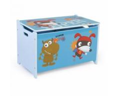 Coffre à jouets en bois meuble chambre enfant motif monstre 60x38x35cm APE06044 - Objet à poser