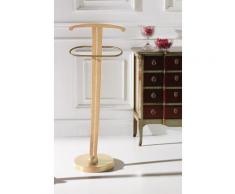 Valet de Nuit Naturel en Hêtre massif sur socle circulaire, 33 x 41 x 115 cm -PEGANE- - Objet à poser