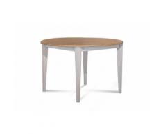 Table Ronde Bois À Rallonges - 115 Cm - Pieds Fuseau - Victoria - Coloris Blanc - Tables salle à manger