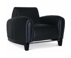 Myfaktory - Fauteuil de salon design bugalti - simili cuir noir - Fauteuil