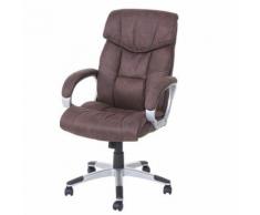 Chaise de bureau HWC-A71, chaise pivotante, tissu ~ imitation daim, brun - Sièges et fauteuils de bureau