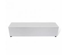 Meelady Banc de Rangement Jardin Coffre de Rangement Blanc 178 x 44 x 44cm - Bancs