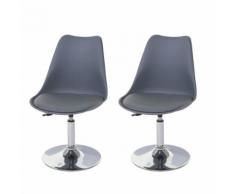 2x chaise pivotante Malmö T501, réglable en hauteur, similicuir ~ gris foncé - Chaise