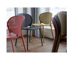 Chaise de jardin - Chaise anthracite - Chaise en plastique - Holmdel - Chaise