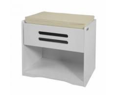 SoBuy® FSR55-W Meuble d'Entrée Banc de Rangement Meuble à Chaussures avec Coussin rembourré 1 Cube et 1 Compartiment - Armoire