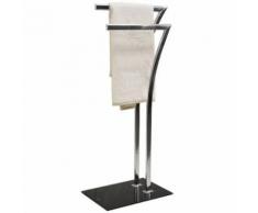 Watsons - SEVEN -porte-serviette 2 barres sur pied en metal - argent - Meubles de salle de bain