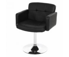 Chaise de séjour Orlando, pivotante, similicuir, noir - Chaise