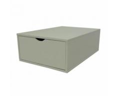 Cube de rangement profondeur 75 cm + tiroir Bois, Couleur: Gris - Boite de rangement