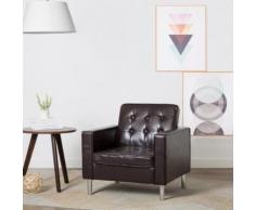 Meelady Fauteuil Revêtement de Simili-cuir pour Salon, Bureau ou Chambre à Coucher 75 x 70 x 75 cm Marron - Chaise