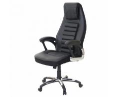 Chaise fauteuil de bureau HWC-A63, chaise pivotante, similicuir ~ noir - Sièges et fauteuils de bureau