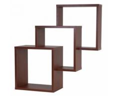 Étagère murale Nyon T524, étagère de suspension, bibliothèque, 66x64x19 cm ~ noix - Étagère