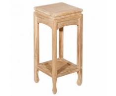 Sellette 2 plateaux en Teck massif - ROSITA - L 30 x P 30 x H 69 - Tables hautes