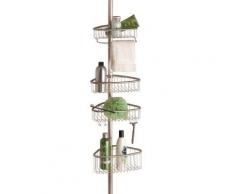 Etagère d'angle de douche téléscopique inox - 4 niveaux avec crochets - InterDesign - Objet à poser