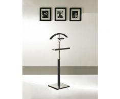 Valet de Nuit Noir en Hêtre massif avec plateau porte objets sur socle carre, 34 x 47 x 110 cm -PEGANE- - Objet à poser