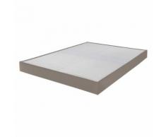 Sommier tapissier 140x200 Omega simili taupe 2x17 lattes - Sommiers