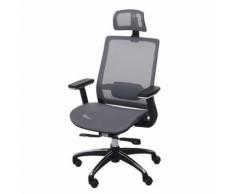 Chaise de bureau HWC-A20 chaise pivotante, ergonomique, appui-tête, tissu ~ gris - Sièges et fauteuils de bureau