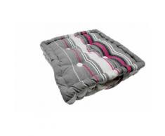 Coussin de sol en coton jacquard 50x50x10 cm STRIPES gris - Textile séjour
