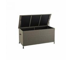 Coffre de rangement pour jardin Bayana - Résine tressée - Mokaccino - Coffres